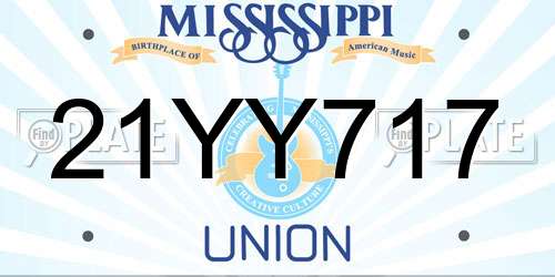 21YY717 Mississippi License Plate