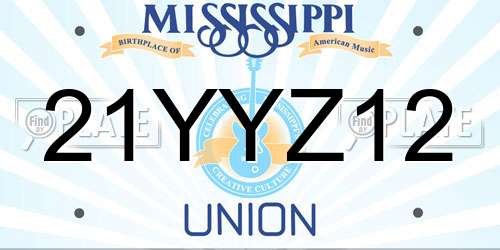 21YYZ12 Mississippi License Plate