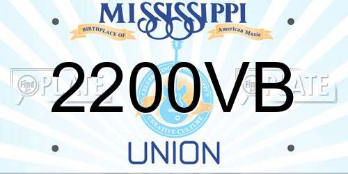 2200VB Mississippi License Plate