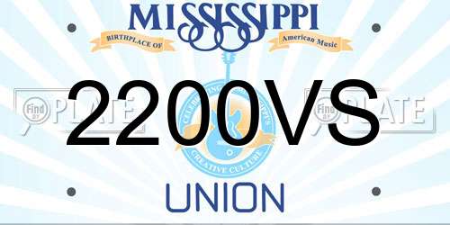 2200VS Mississippi License Plate