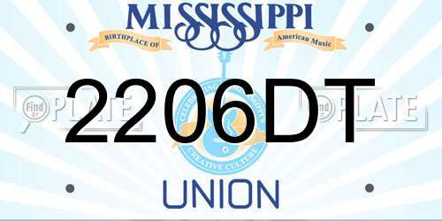 2206DT Mississippi License Plate