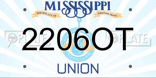 2206OT Mississippi License Plate