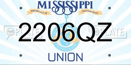 2206QZ Mississippi License Plate