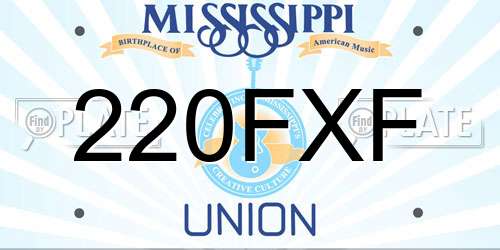 220FXF Mississippi License Plate