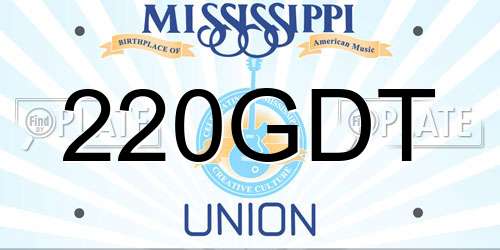 220GDT Mississippi License Plate