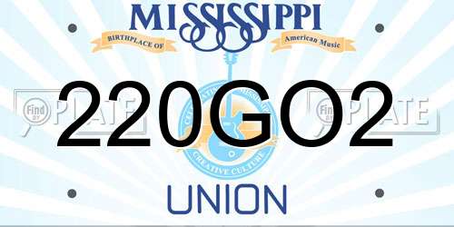 220GO2 Mississippi License Plate