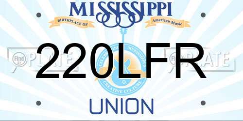220LFR Mississippi License Plate
