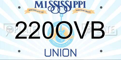 220OVB Mississippi License Plate