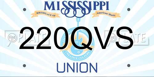 220QVS Mississippi License Plate