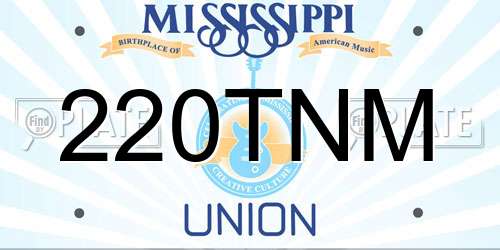 220TNM Mississippi License Plate