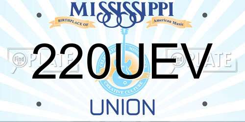 220UEV Mississippi License Plate