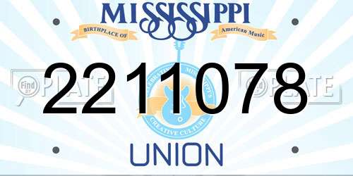 2211078 Mississippi License Plate