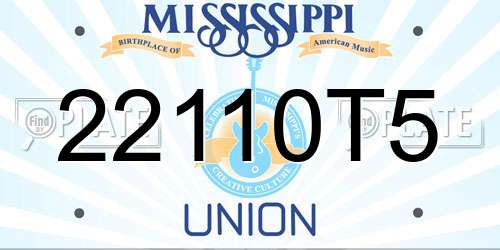 22110T5 Mississippi License Plate