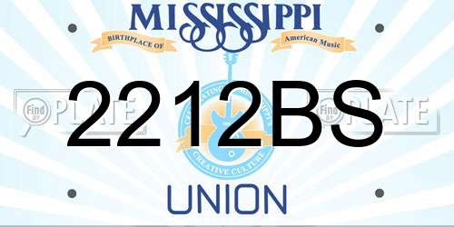 2212BS Mississippi License Plate