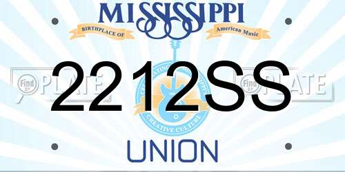 2212SS Mississippi License Plate