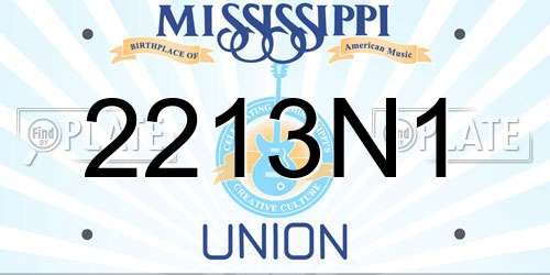 2213N1 Mississippi License Plate