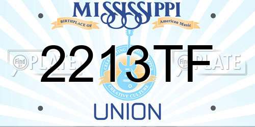 2213TF Mississippi License Plate