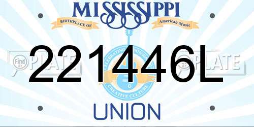 221446L Mississippi License Plate