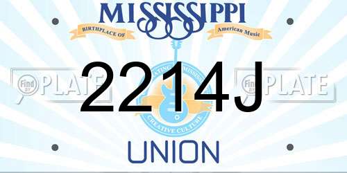 2214J Mississippi License Plate