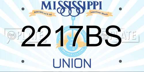 2217BS Mississippi License Plate