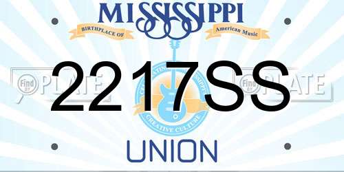 2217SS Mississippi License Plate