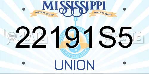 22191S5 Mississippi License Plate