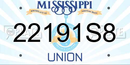 22191S8 Mississippi License Plate