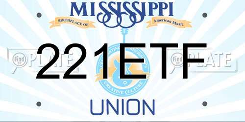 221ETF Mississippi License Plate