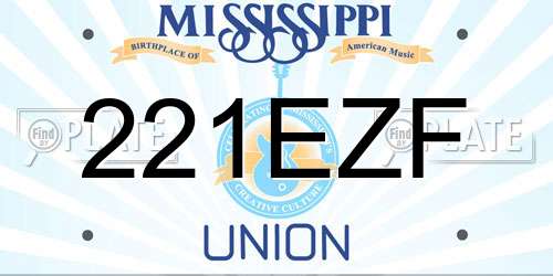 221EZF Mississippi License Plate