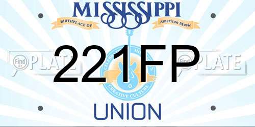 221FP Mississippi License Plate