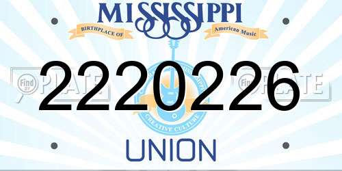 2220226 Mississippi License Plate