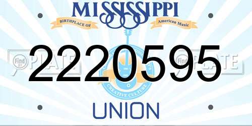 2220595 Mississippi License Plate