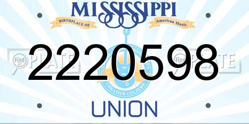 2220598 Mississippi License Plate
