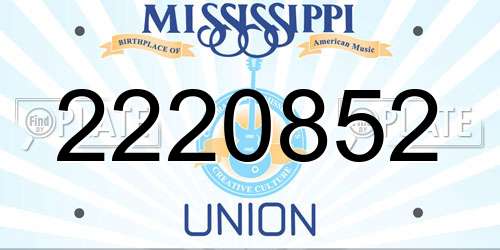2220852 Mississippi License Plate