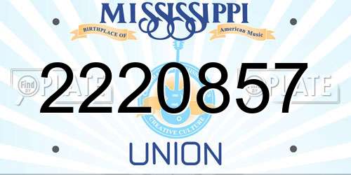 2220857 Mississippi License Plate