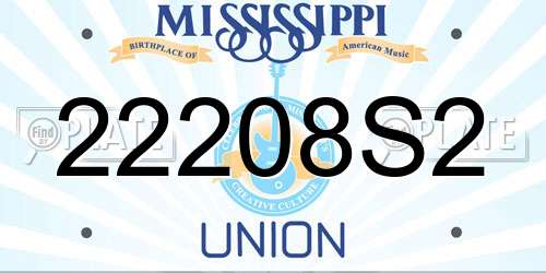 22208S2 Mississippi License Plate