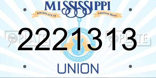 2221313 Mississippi License Plate