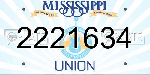 2221634 Mississippi License Plate