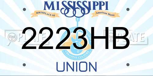 2223HB Mississippi License Plate