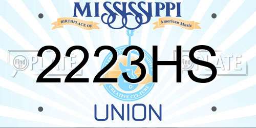 2223HS Mississippi License Plate