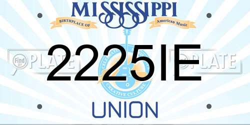 2225IE Mississippi License Plate