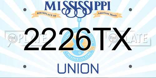 2226TX Mississippi License Plate