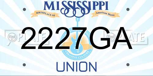 2227GA Mississippi License Plate