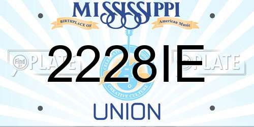 2228IE Mississippi License Plate
