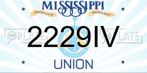 2229IV Mississippi License Plate