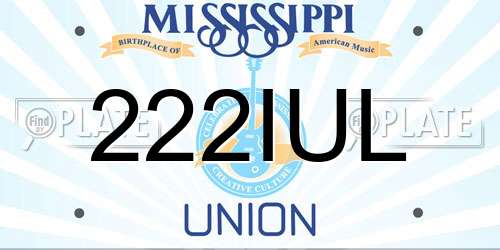 222IUL Mississippi License Plate