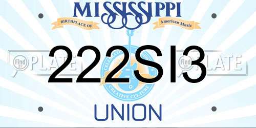 222SI3 Mississippi License Plate
