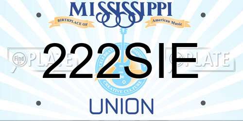 222SIE Mississippi License Plate