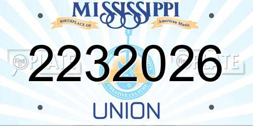 2232026 Mississippi License Plate