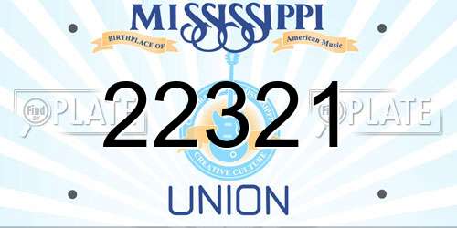 22321 Mississippi License Plate